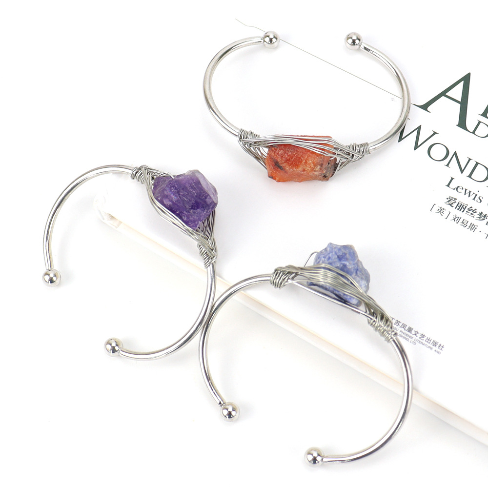 Fashion Irregular natural stone Metal Womenu0027S Bangle 1 Piece