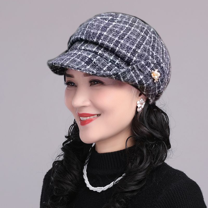 Stilvoller Woll-bucket-hat Für Ältere Damen, Dick Und Warm_voghion.com