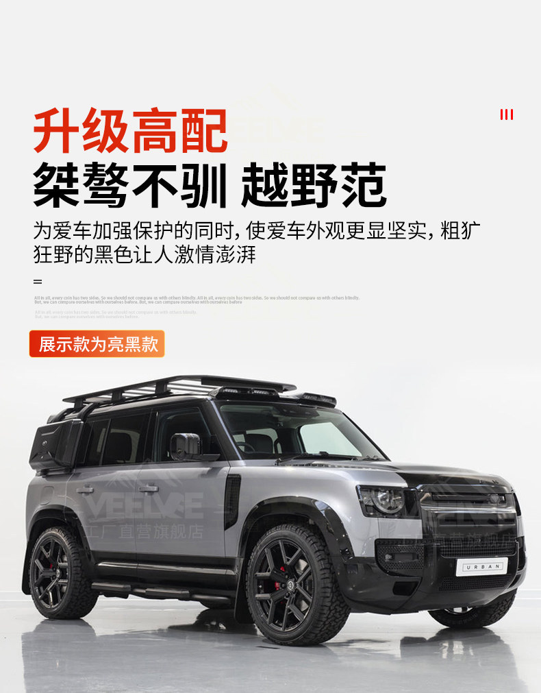 Suitable for Land Rover New Defender Wheel Arch Black Warrior Wideband Lighted Wheel Arch Protection Shell Tire Rim Anti-Scratch