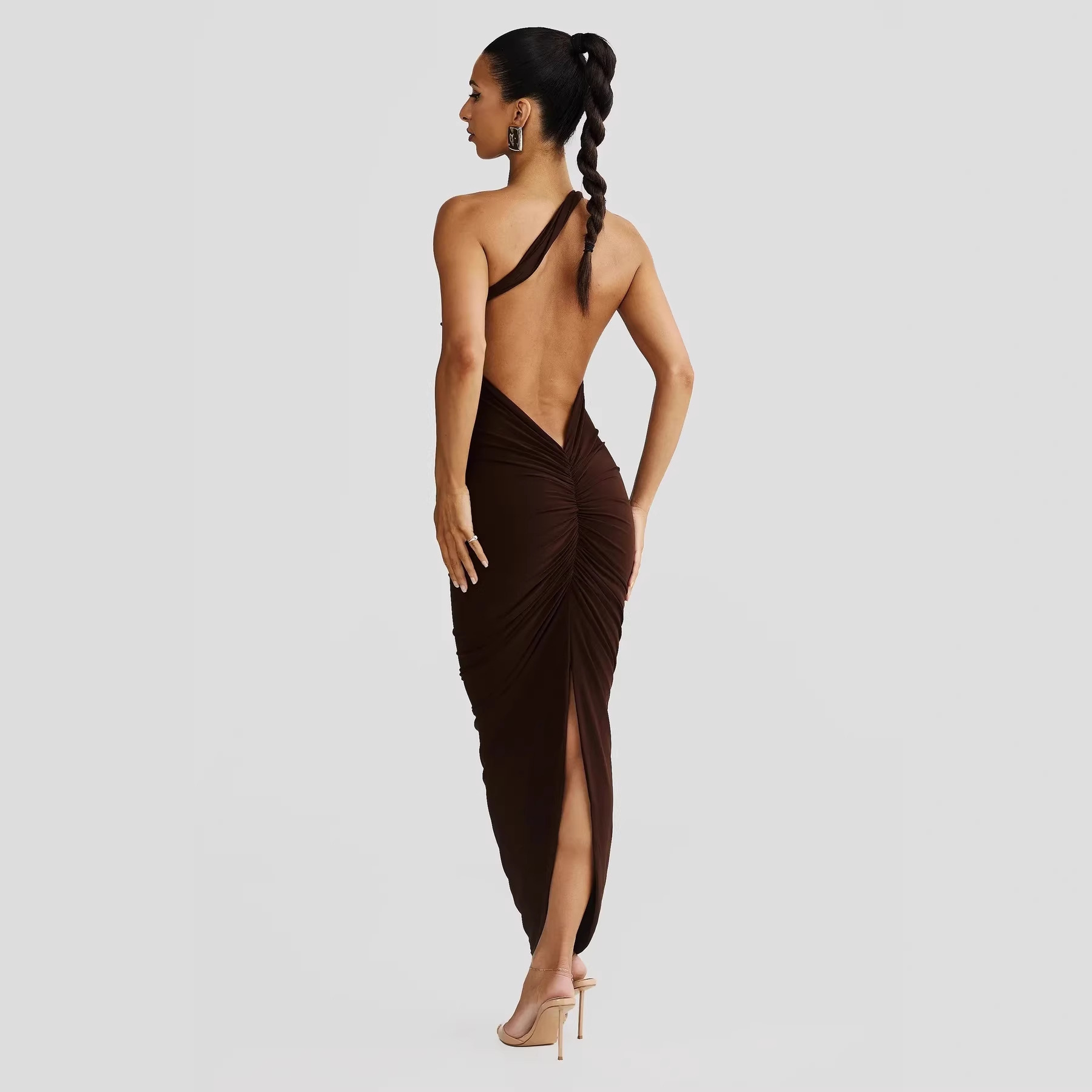 New Arrival Summer Women Dress Sexy Bodycon Halter Large Open Back Dress Female Fashion Party Date Dress_ecoleips.com