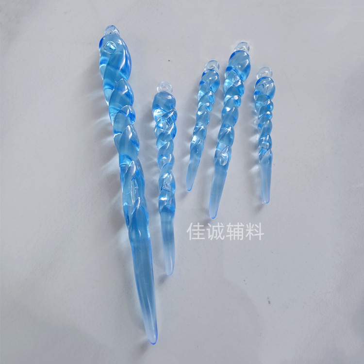 Acrílico transparente carámbano de hielo borde colgante Navidad lugar decoración colgante cono de hielo gota de agua tira de hielo 6-13CM
