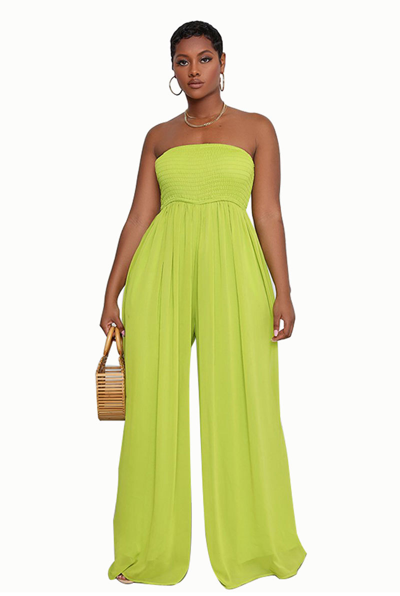 Wide-Leg Chiffon High-Waist Jumpsuit NSXHX76760