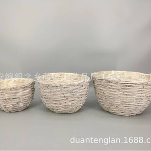 Factory Direct Sales Natural L Wicker Pure Hand-Woven Basket Artificial Flower Woven Basket Planting Small Potted Straw Weaving Wholesale