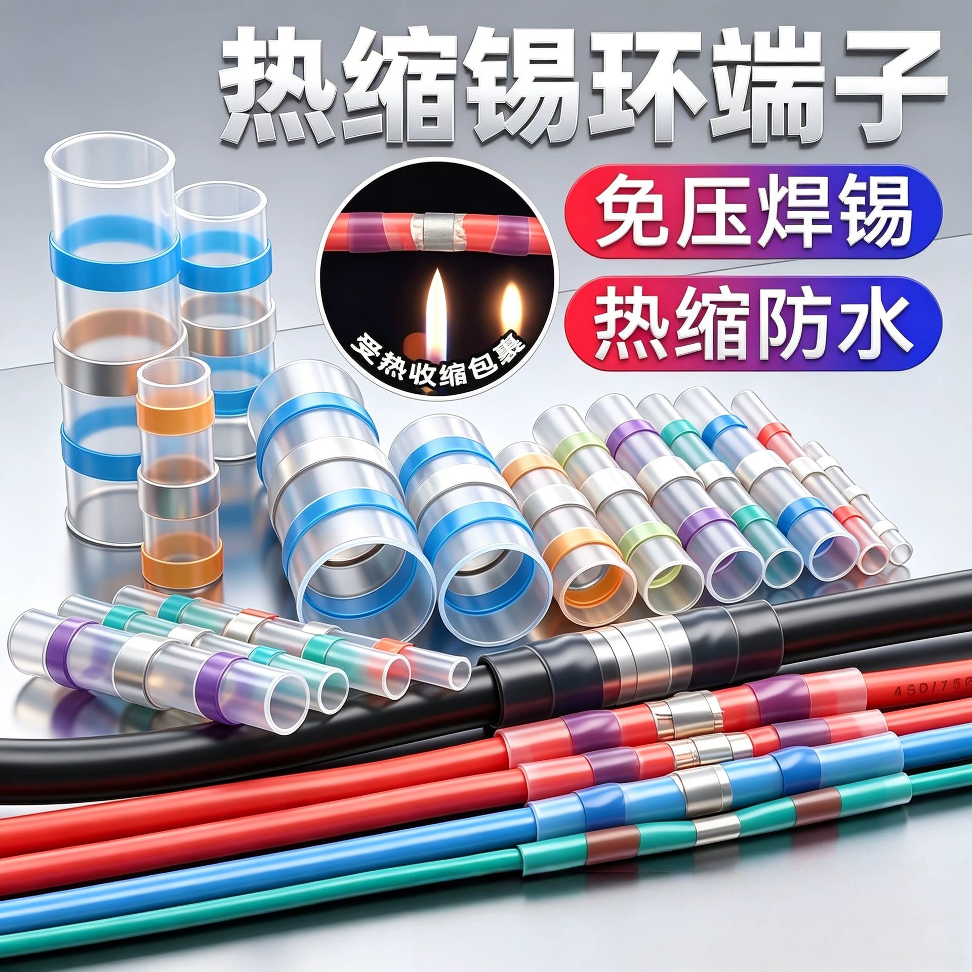 跨境货源防水接线端子环接线焊锡环SST免压热缩管型电线防水套管