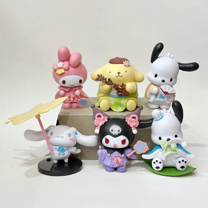 Fragrant Flower Melody Hand-made Sanrio Kulomipa Cha Jade Gui Dog Car Cake Ornaments Gashapon Doll
