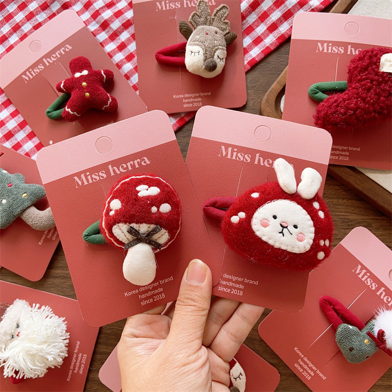 Regalo di Natale Mori ragazza colore bambini carino imbottito cotone coniglio capelli cerchio ragazza vino rosso Natale rosso amore testa corda coppia_voghion.com