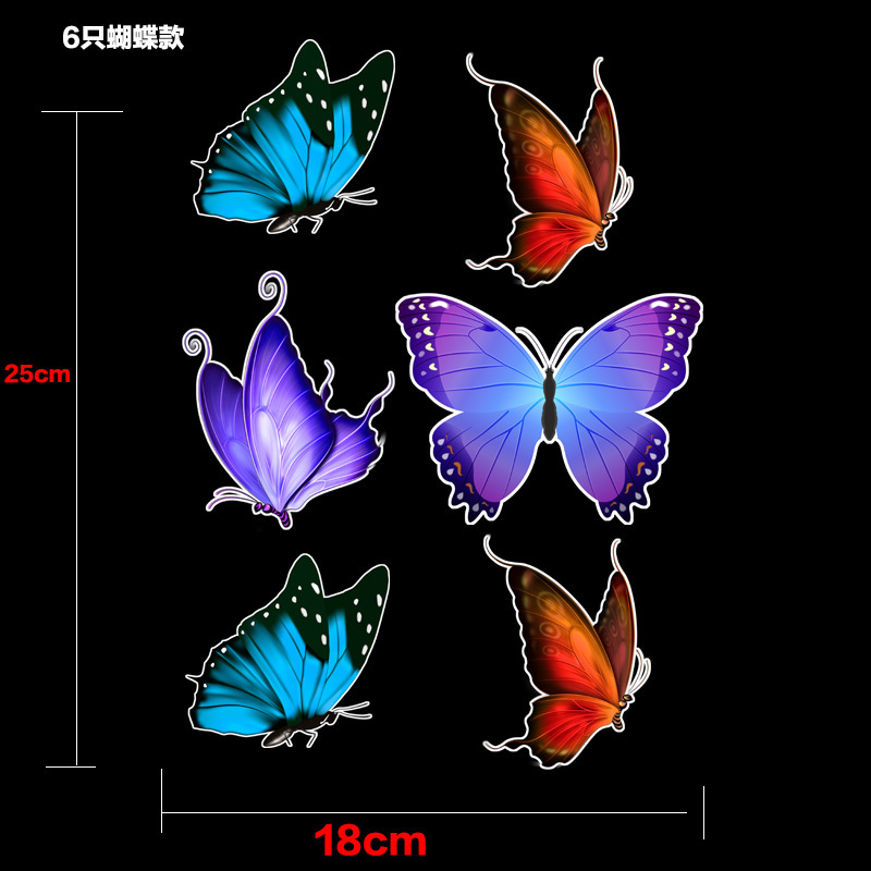 Nuevos dibujos animados simulación de mariposa auto pegatinas para cubrir pegatinas de arañazos auto decoración pegatinas no pegatinas de fábrica directa