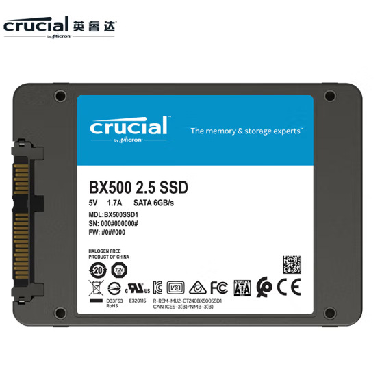 Crucial Micron serie BX500 240G/480G/1T/2T SSD SATA3.0