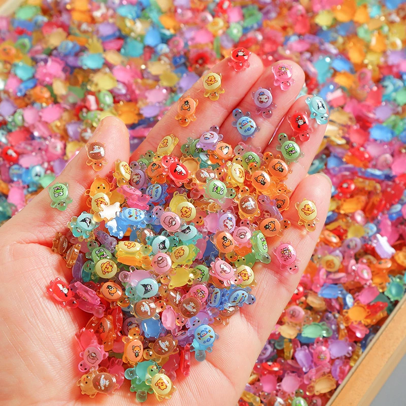 Взрывная модель светящийся маленький светящийся черепаха Санрио Маникюр Черепаха красочная смешанная красавица черепаха ногтей декоративный патч