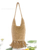 Brand straw beach one-shoulder bag