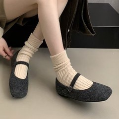 毛毛鞋女外穿2024新款秋冬法式復古氣質平底瑪麗珍單