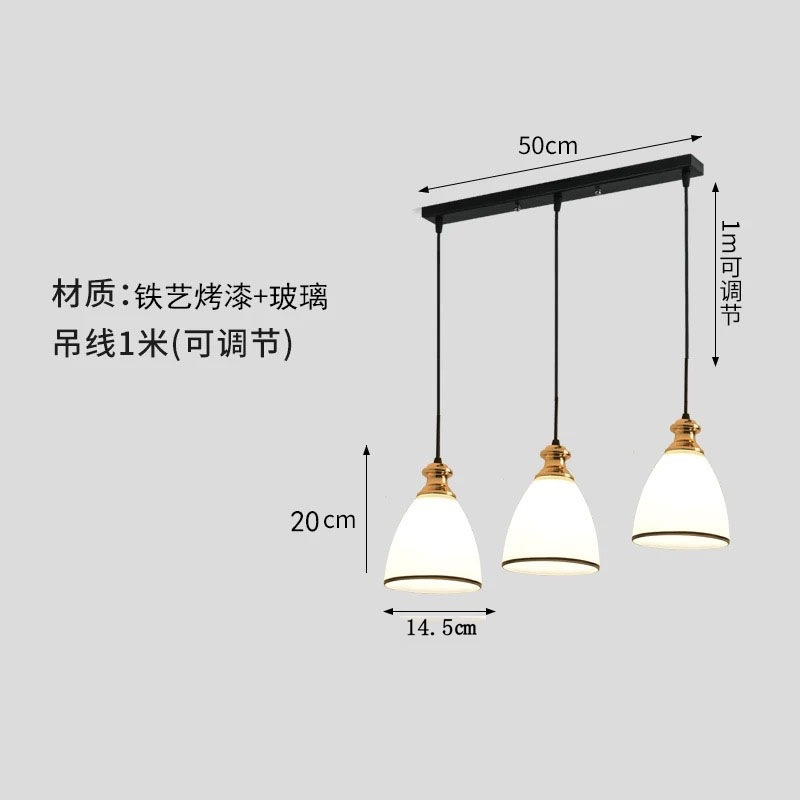 Araña de comedor, barra de bar simple moderna de tres cabezas, mesa de comedor creativa, dormitorio, personalidad, sala de estar, comedor, iluminación nórdica atmosférica