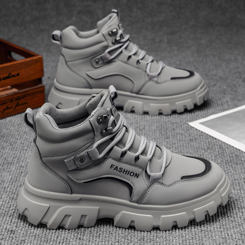 Men's Martin Boots Autumn Breathable High-Top Work Shoes Fashionable Versatile Thick-Soled Non-Slip Casual Short Boots_vogvips.com