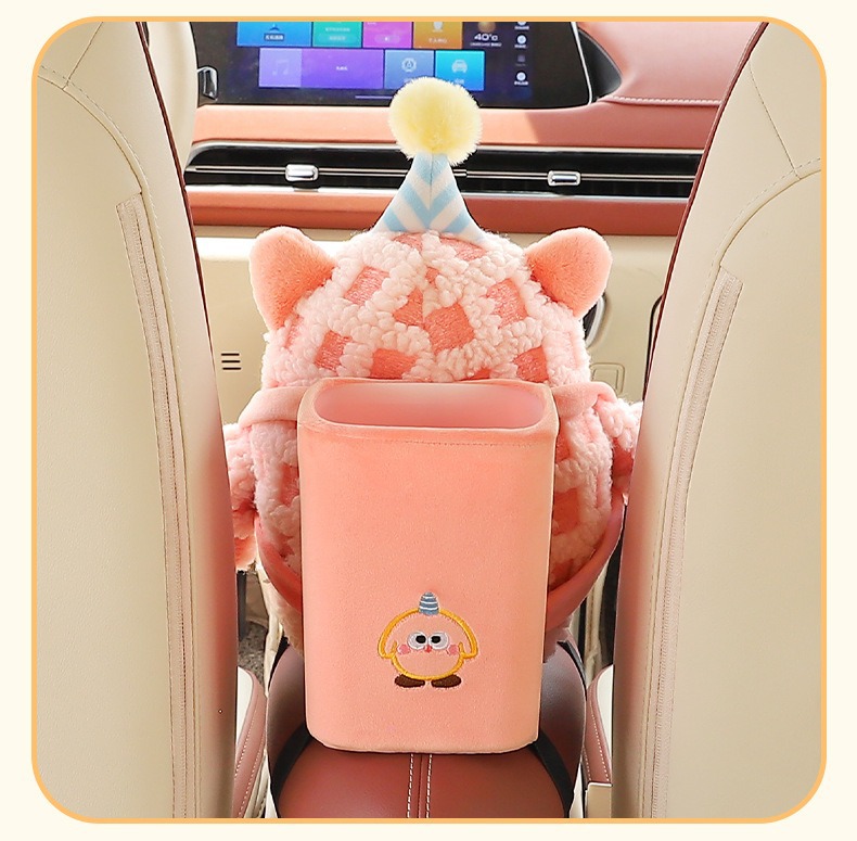 Creative Car Trash Can, Cute Little Monster, Multifunctional Car Storage and Hygiene Bin, Cartoon Car Tissue Box
