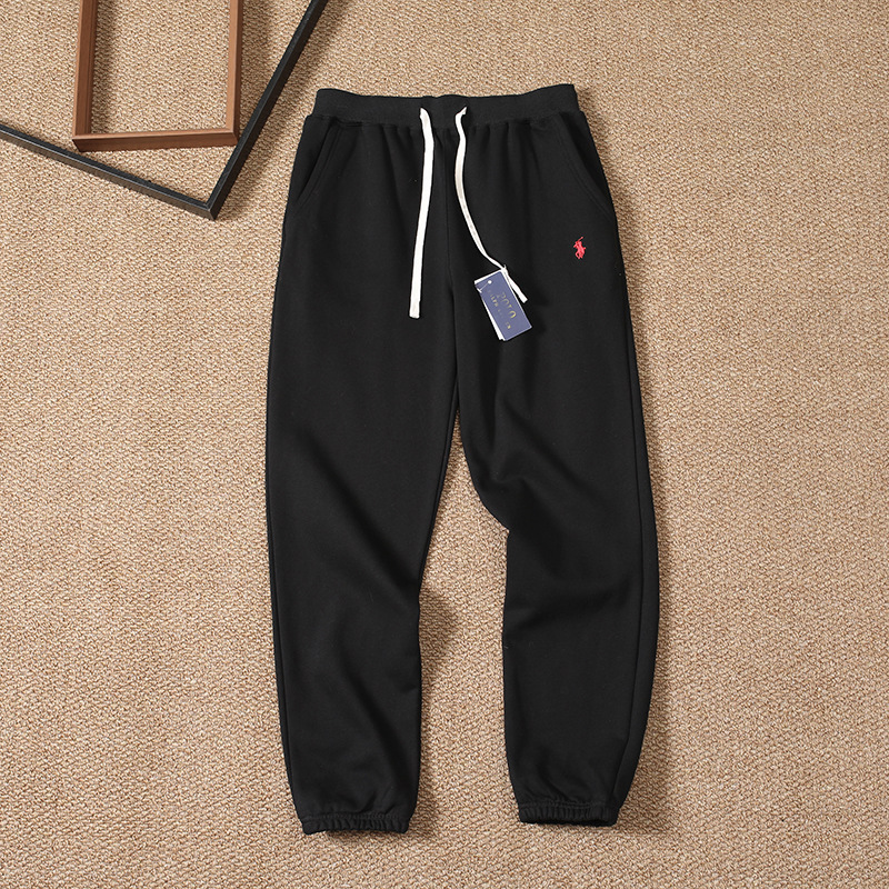 High-Quality Cross-Border Foreign Trade Eight-Color Pony Logo Fleece Embroidered Logo Men's and Women's Sports Casual Sweatpants High Quality