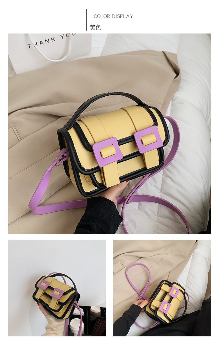 Candy Color Contrast New Fashion Stitching Square Bag display picture 14