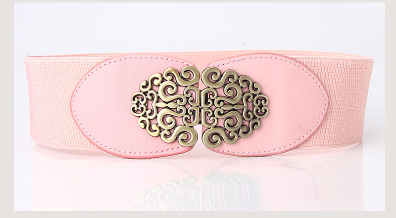 Retro Simple Carved Double Buckle Belt display picture 7