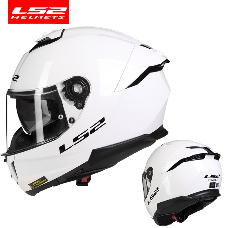 LS2 casco nuevo casco de la motocicleta grande cola doble lente casco completo unisex Four Seasons universal 3C certificación FF808