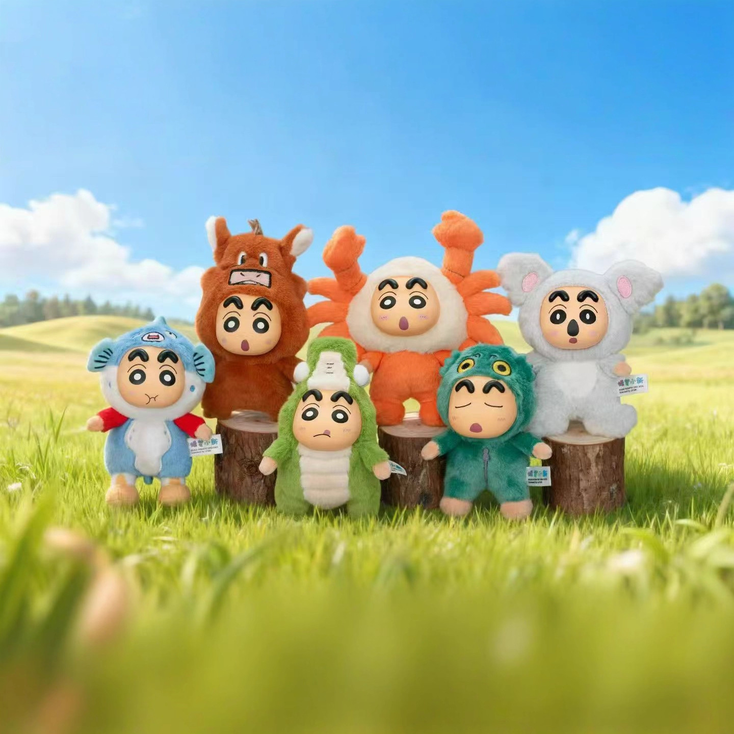 蜡笔小新奇妙动物毛绒系列盲盒可爱动漫周边手办桌面摆件公仔生日