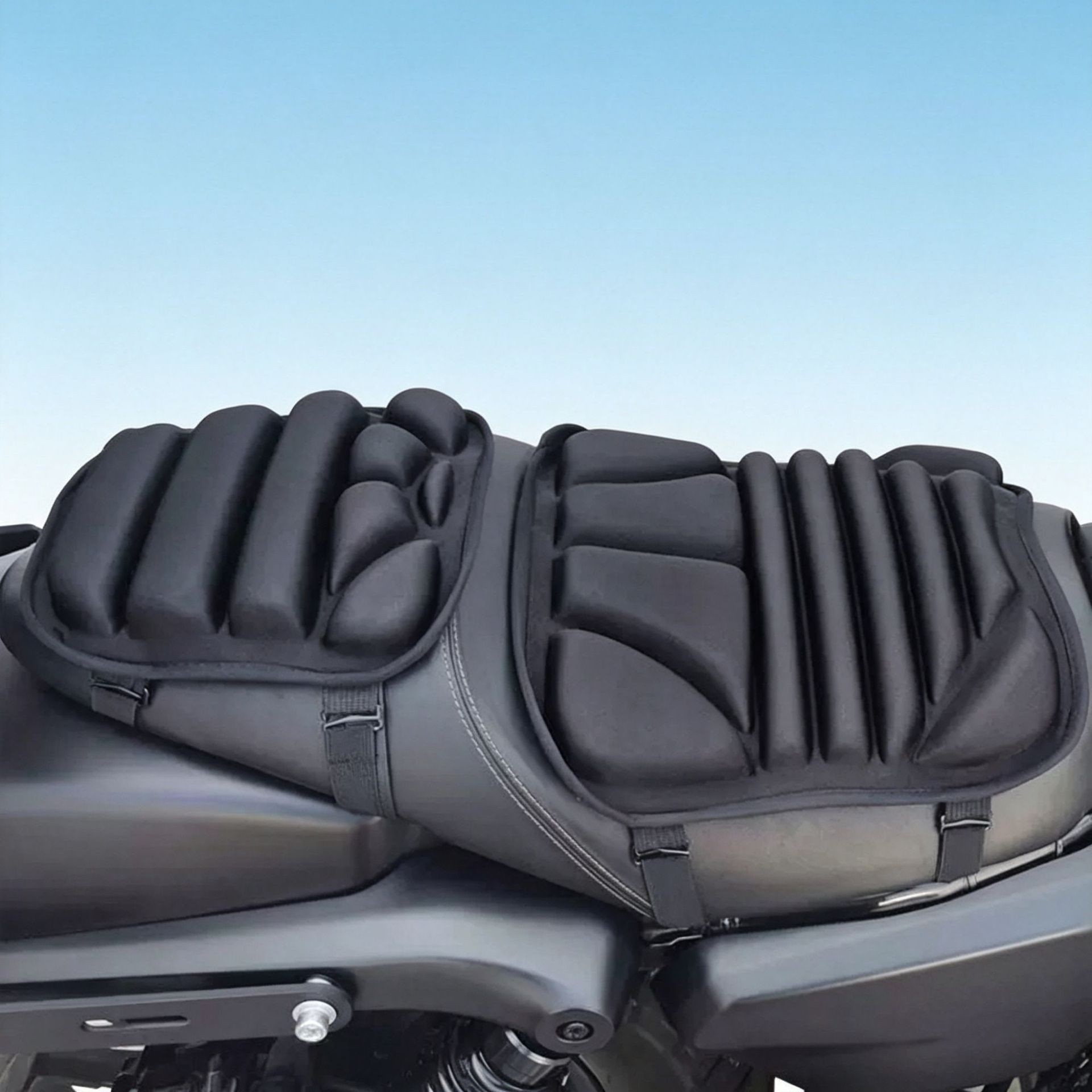 Motorcycle Ribbed Seat Cushion Cover 450clc Shock-Absorbing Electric Vehicle Seat Cushion Breathable Height-Increasing Motorcycle Seat Cushion