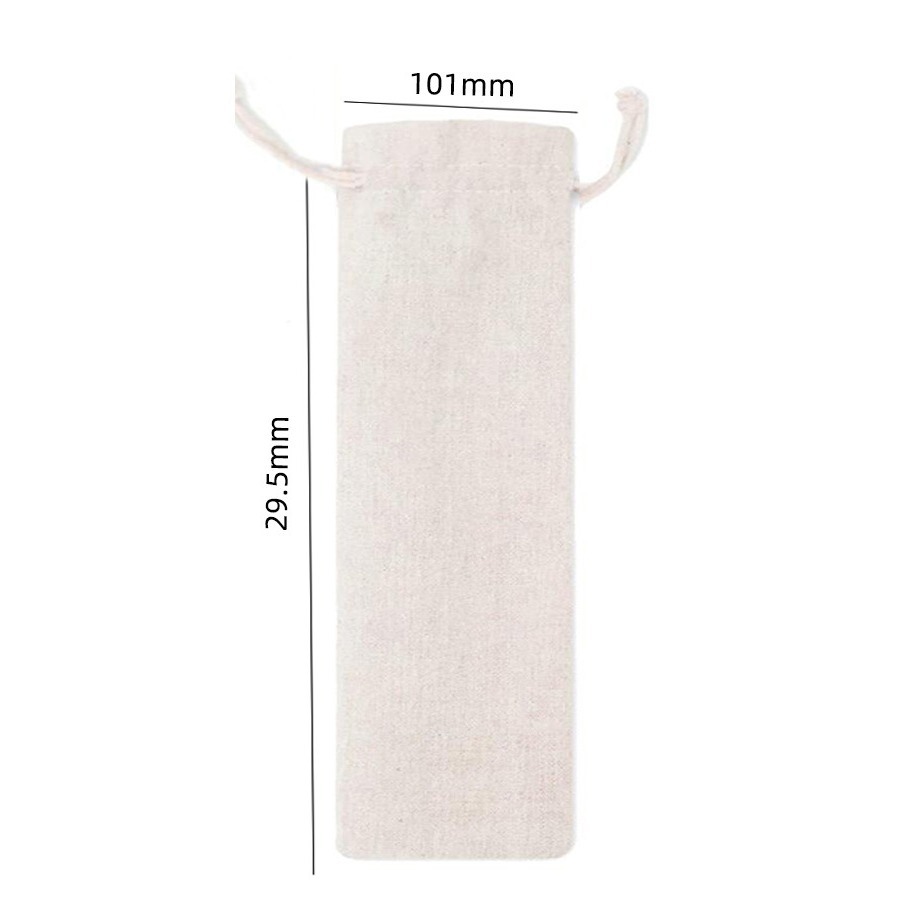 Vajilla de acero inoxidable bolsa de lazo de almacenamiento bolsa de paja bolsa de terciopelo de algodón y lino bolsa de regalo en el logotipo de stock se puede agregar