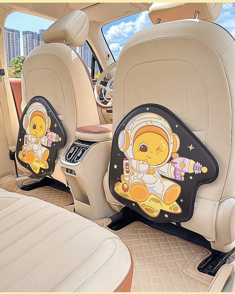 Cute Milk Dragon Car Seat Back Anti-Kick Pad Cartoon Anti-Wear Mat for Car Interior Universal Rear Seat Anti-Dirt Protective Pad