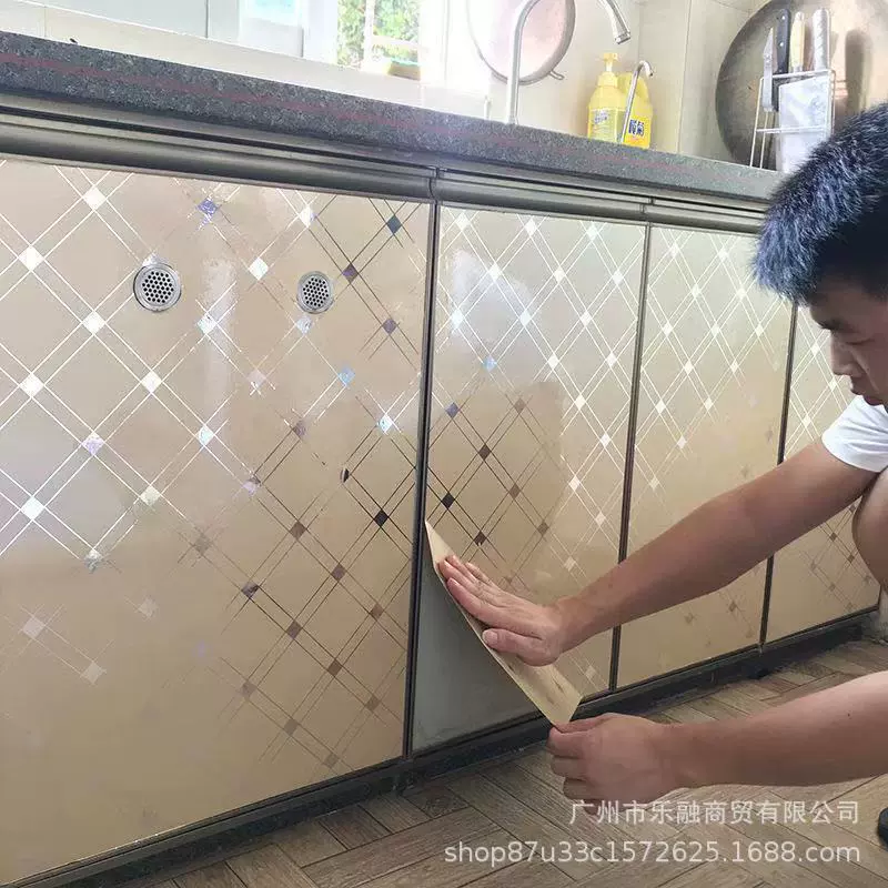 橱柜贴纸防水自粘厨房防油防潮加厚桌面衣柜柜子家具翻新墙纸壁纸