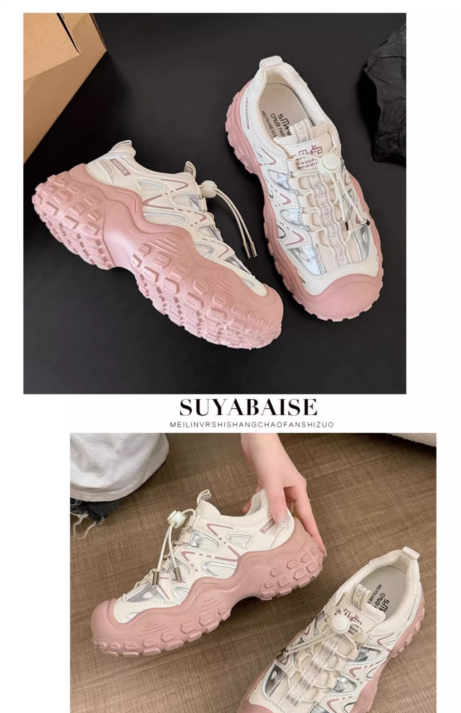 Modele noi de încălțăminte pentru femei cu tocuri cu platformă și talpă groasă care sporesc înălțimea și pantofi cu șireturi pentru mărimi mari_voghion.com