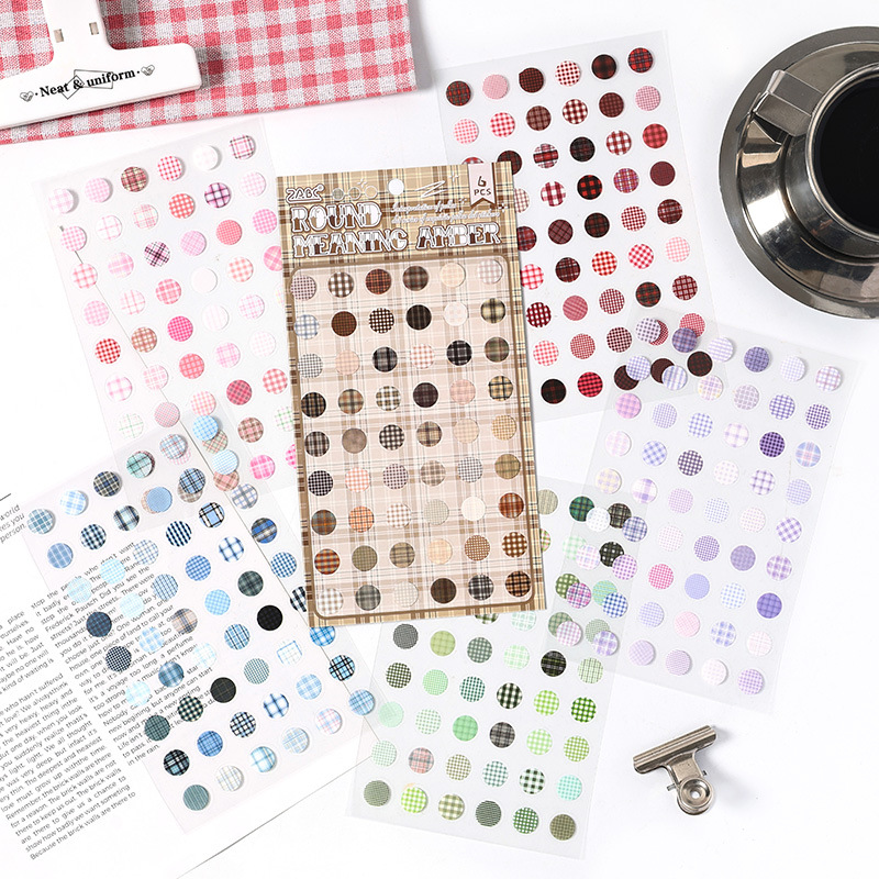 Serie de puntos de onda de interpretación en pegatinas de etiquetas de papel lindas y creativas de corte de matriz de mascota plana de material de contabilidad de mano pegatinas