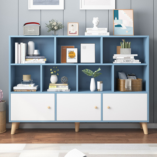 Bookshelf rack floor-to-ceiling wall-mounted living room children's toy storage cabinet storage cabinet household small bookcase