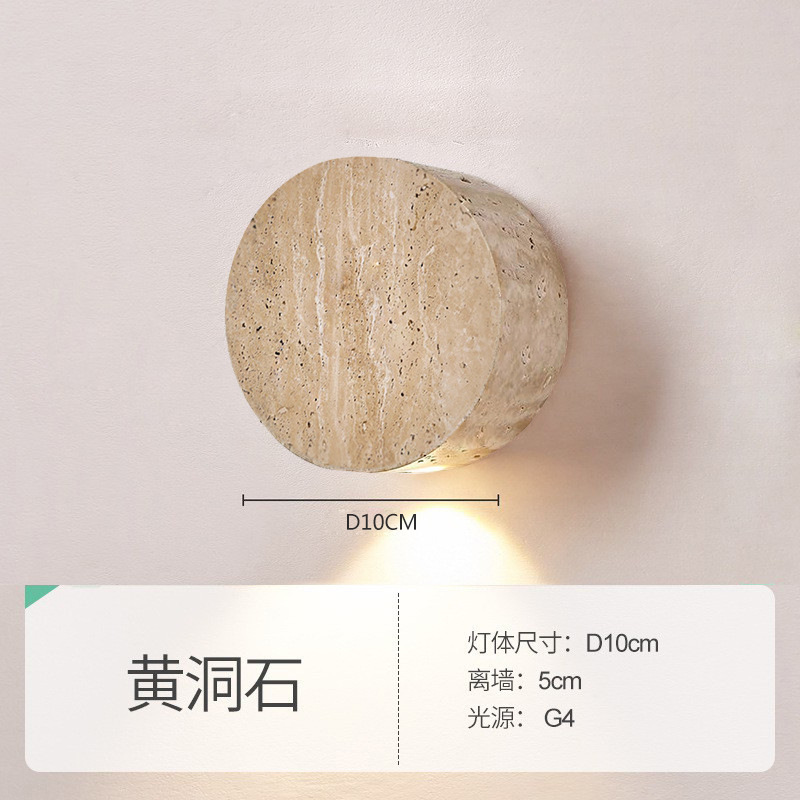 Residencias pasillo lámpara de pared faro de lámpara de pared redonda ovalada dormitorio de fondo de piedra de la villa amarilla cabecera de cama japonesa