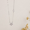 Cute design necklace, universal chain for key bag , flowered, light luxury style, trend of season, silver 925 sample