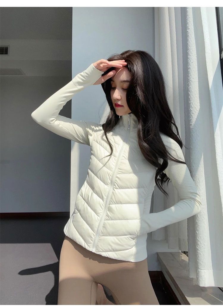 ChicShe Sports Yoga Down Jacket Women Skiing Running Hiking Autumn Winter Lightweight Fitness Inner Layer Windproof Warm Coat_voghion.com
