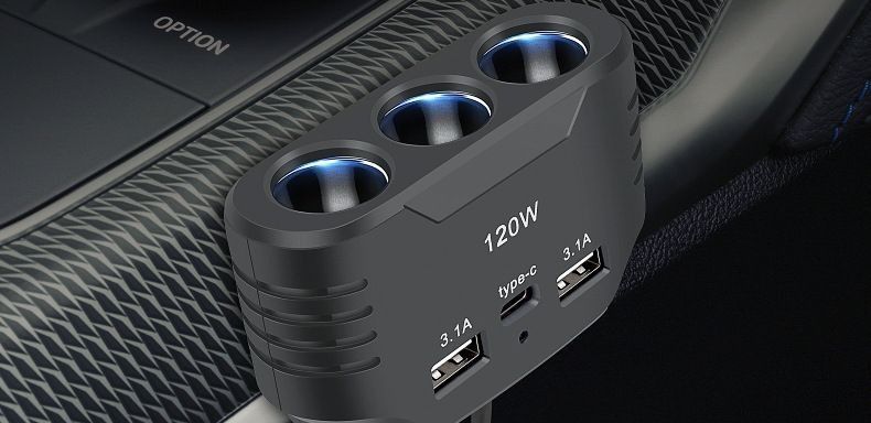 Car Cigarette Lighter Mobile Phone USB Multi-Function Converter Charger One-to-One, One-to-Three, High-Power Automotive Super Charger