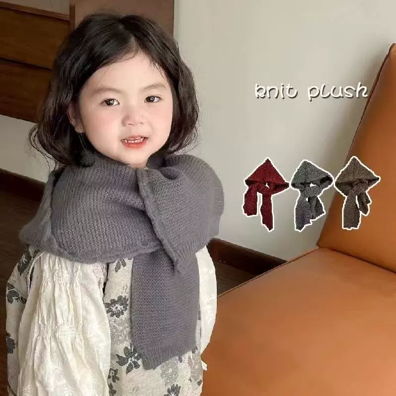 ins韩系儿童帽子围巾一体帽秋冬季男女童针织毛线帽宝宝套头帽潮
