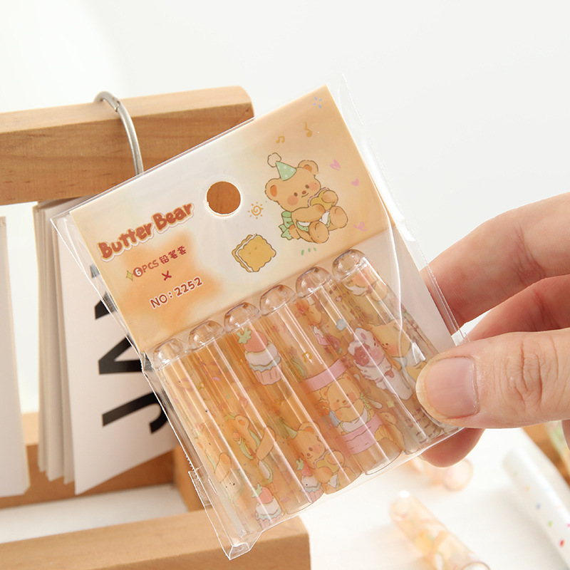 abeja oso tapa de lápiz cubierta de alto valor facial lindo cubierta de lápiz transparente cubierta de punta de lápiz de papelería para estudiantes de primaria