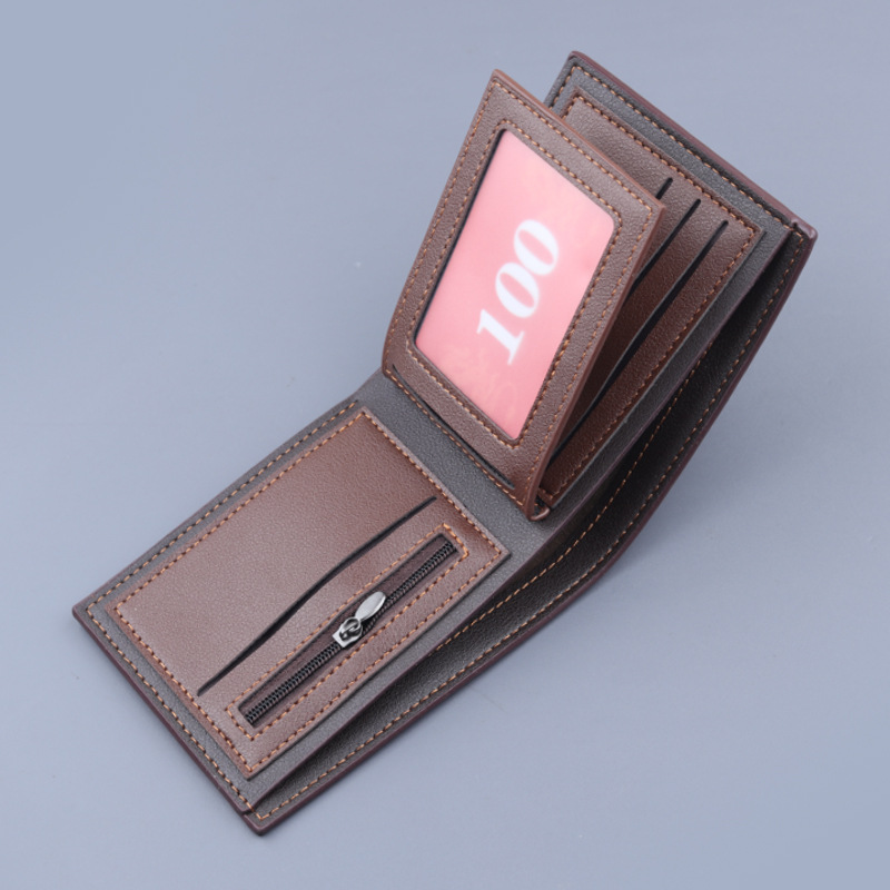 Cartera corta titular de la tarjeta de cartera de los hombres integrada billetera de los hombres plegable corto clip hombres de gran capacidad de comercio exterior