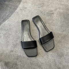 升級版~2024年新款一字拖鞋女平底小眾設計復古羅馬風涼拖鞋