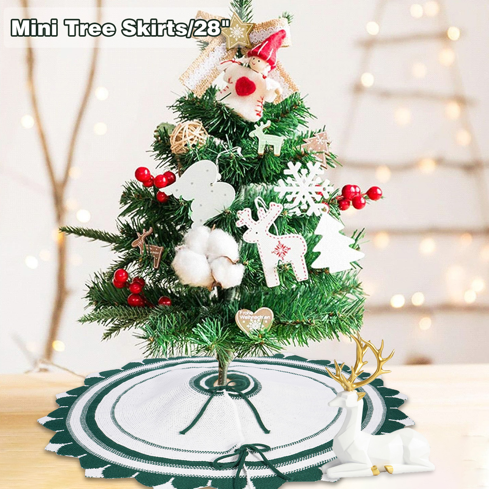 Navidad transfronteriza bandera de árbol falda 28 pulgadas delantal verde árbol de Navidad creativo accesorios de árbol de decoración de vacaciones