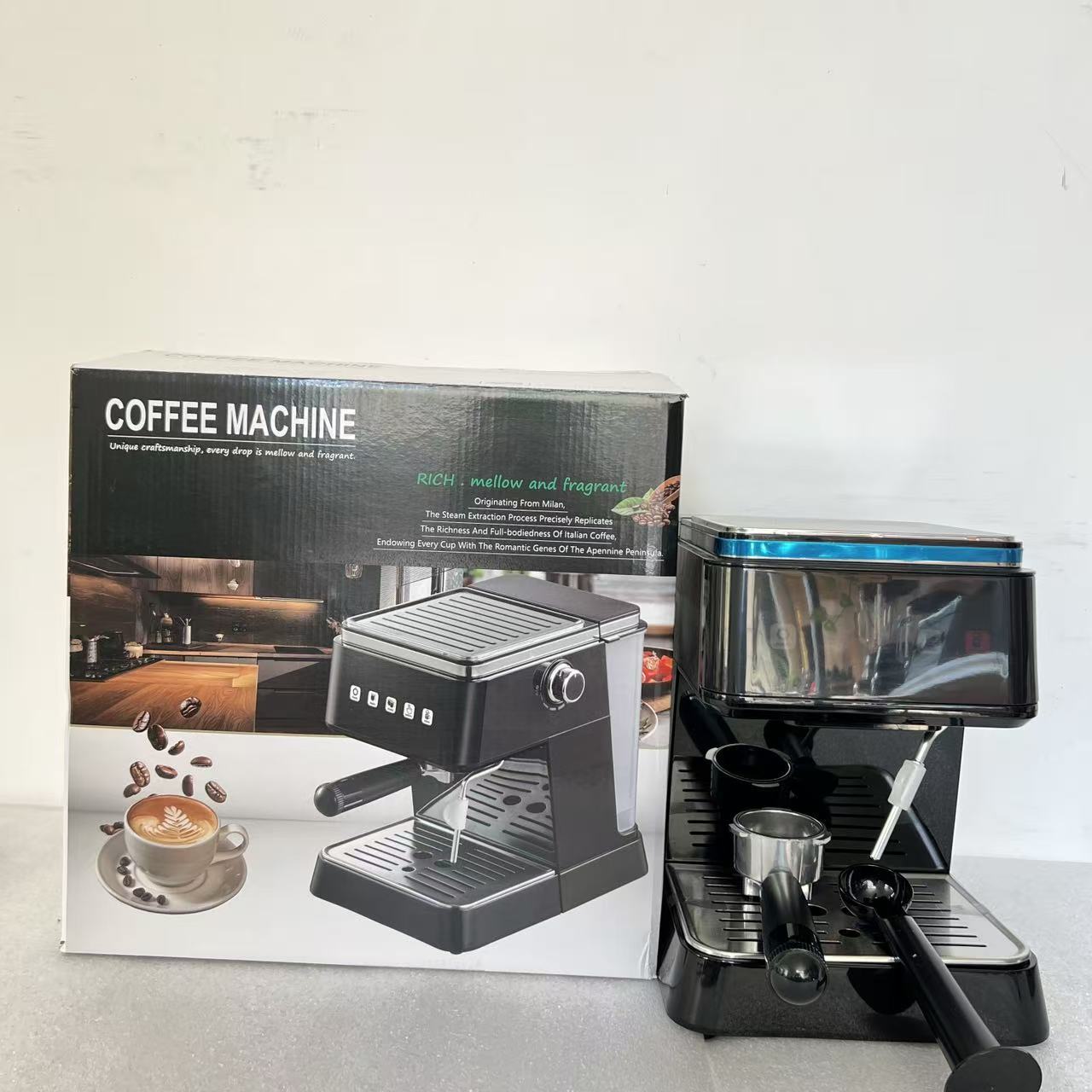 Cross-Border Dropshipping Coffee Machine Italian Coffee Machine 20Bar Household High-Pressure Extraction Concentrated Milk Foaming