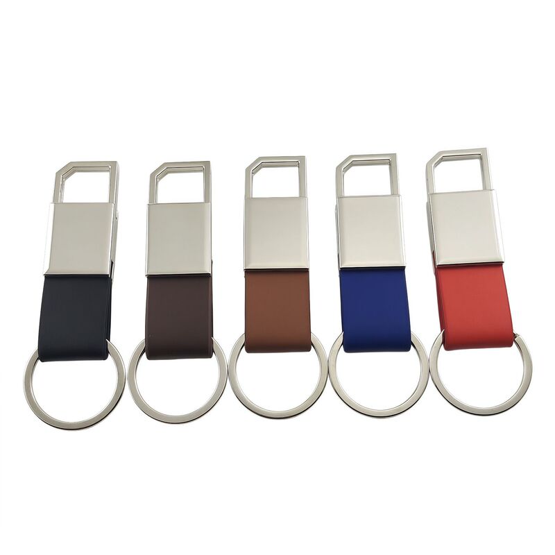 Factory direct sales of creative faux leather keychains, custom metal car keychains, men's creative gift keychains