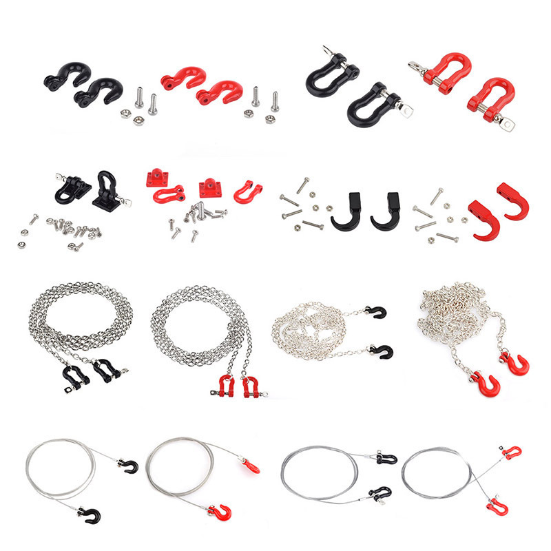 RC modelo coche universal simulación humor metal piezas decorativas rescate gancho cadena gancho cuerda gancho cabrestante gancho remolque