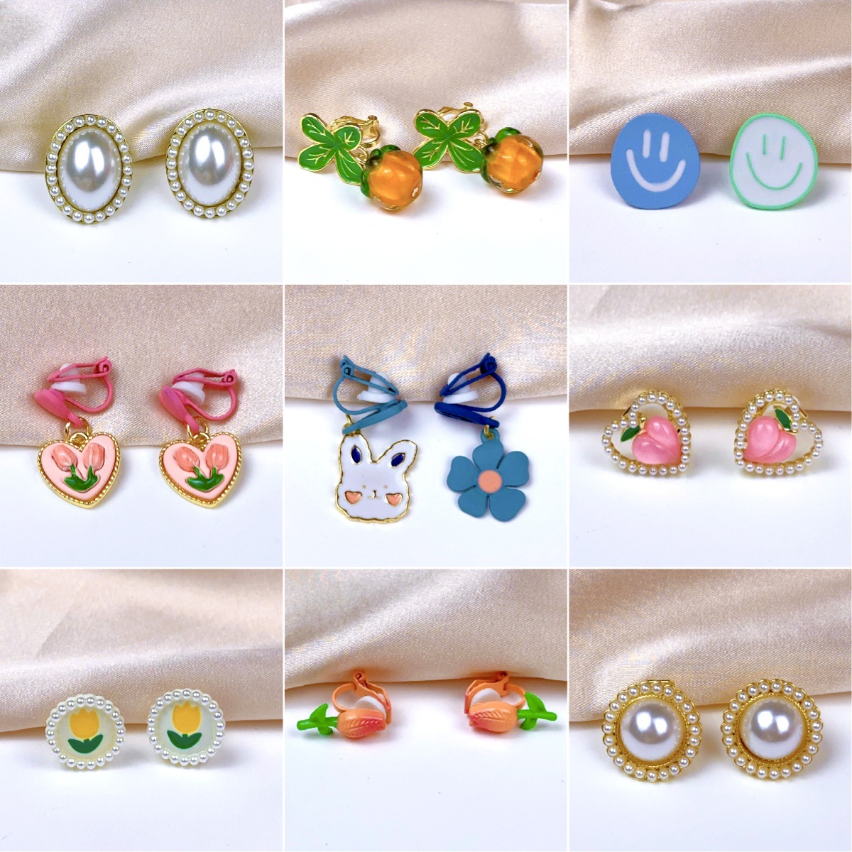 新款潮甜美可爱桃心珍珠爱心耳夹无耳洞简约时尚百搭小清新耳骨夹