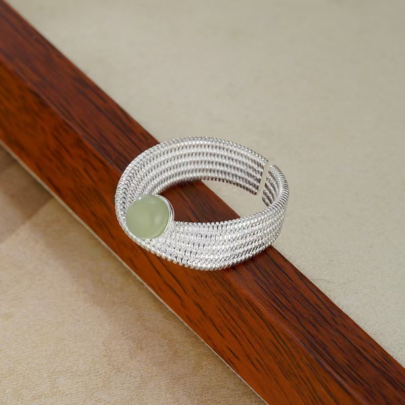 Colorful Multi-layered Ring With Natural Stones For Women Gold_voghion.com