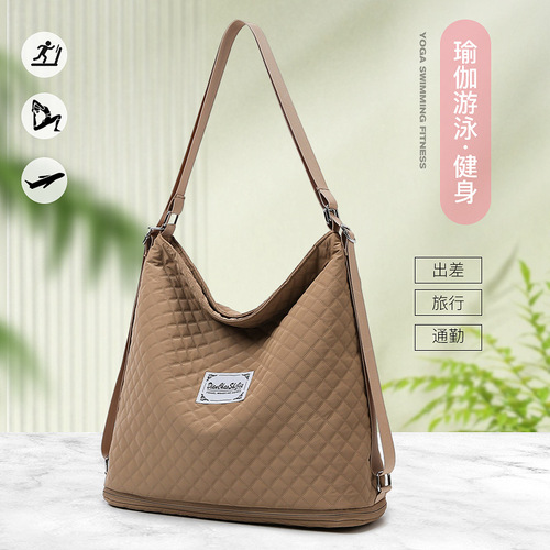 New Oxford fabric large-capacity travel bag, dry-wet separation expandable crossbody fitness bag, simple and convenient luggage storage