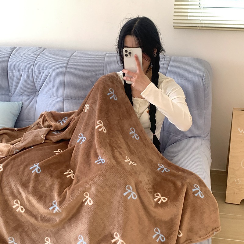 ins风牛奶双面绒毛毯休闲午睡毯多功能毯宿舍空调盖毯礼品小盖毯|undefined
