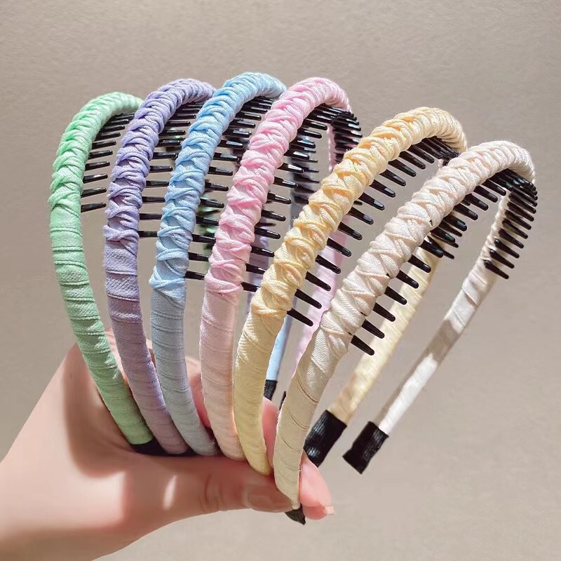 New Toothed Non-Slip Hair Hoop 2024 Women's Face Wash Hair Stamping Hair Stamping Non-Marring Broken Hair Braided Headband Headwear