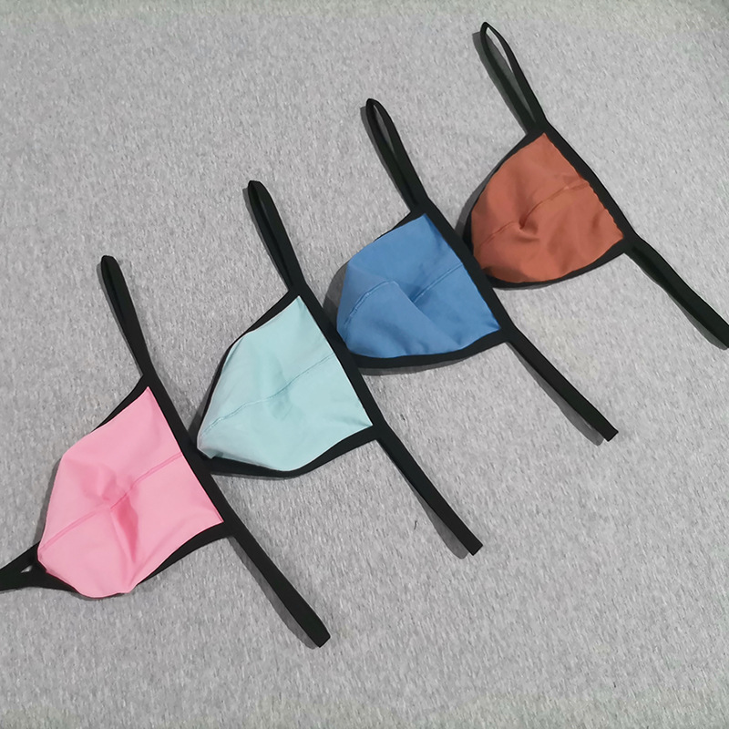 In stock wholesale men's underwear cotton thong cotton three-dimensional T pants low sexy men's pants 1 generation hair 216#