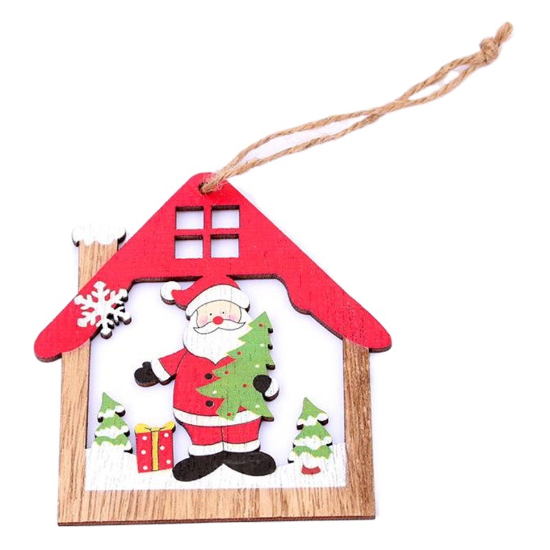 Decoraciones de Navidad artesanía de madera láser hueco árbol de Navidad pequeño colgante de madera creativo nuevo colgante de madera
