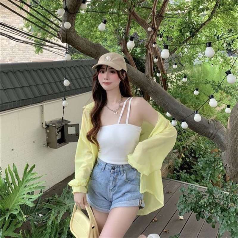 时尚百搭中国风冰丝长袖防晒衫2025夏季新款女装外搭宽松上衣衬衫|undefined
